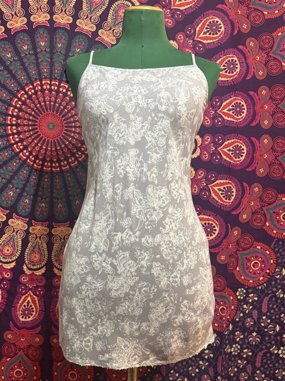 Paper Label Sleep Viscose floral mini slip dress